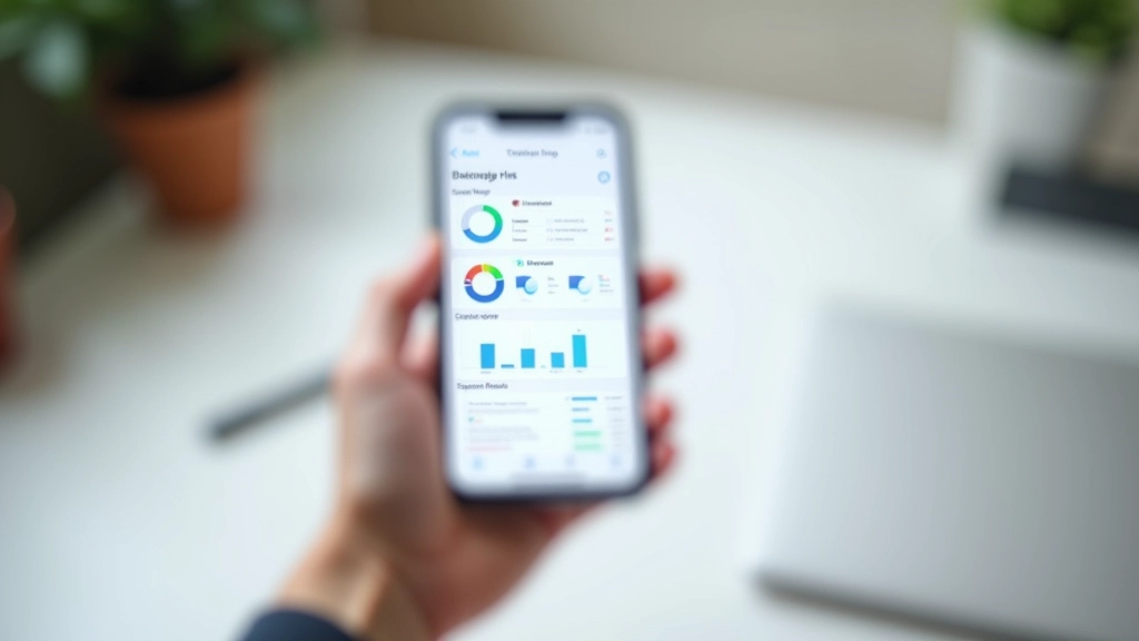 Mobile phone displaying popular budgeting app interface with expense categories and spending breakdown